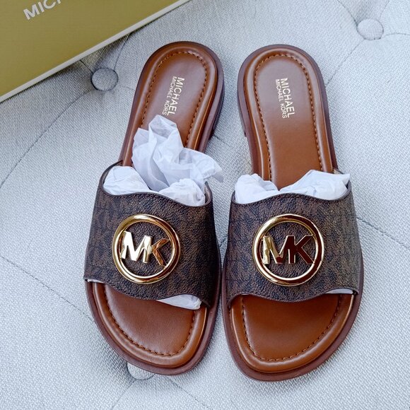 Michael Kors Hannah Signature Logo Slide Sandal US8 49S5HNFS1B - Picture 9 of 11